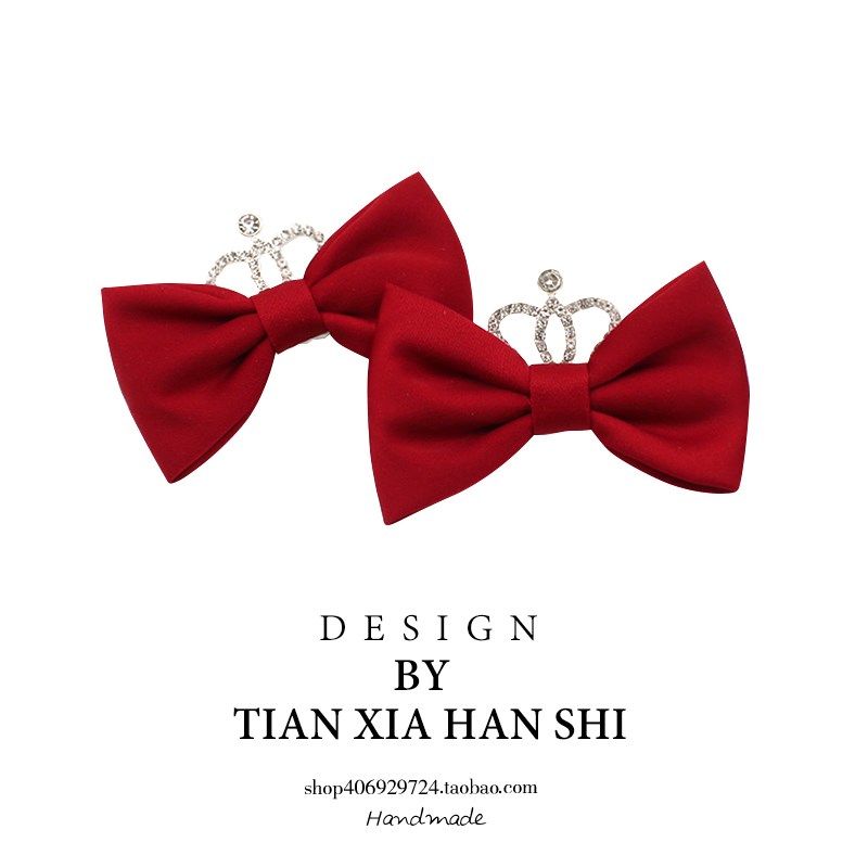 韩国儿童皇冠蝴蝶结对夹小女孩公主红色侧边丸子头甜美王冠头饰新,童装/婴儿装/亲子装,发饰,淘宝优惠券,粉丝福利购,淘宝优惠卷