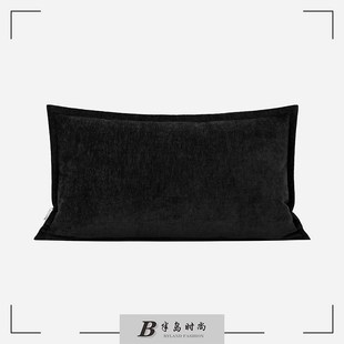 为你写诗侘寂双面咖色雪尼尔抱枕北欧靠枕样板间沙发腰枕民宿