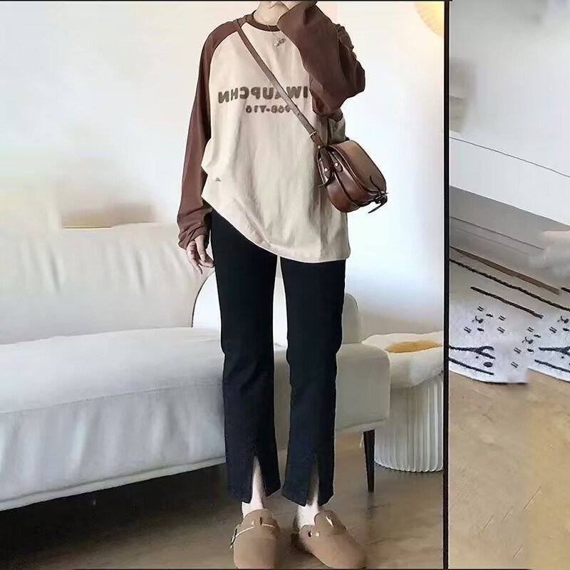 大码胖mm夏梨形身材显瘦开叉牛仔裤女弹力黑色直筒裤小个子九分裤,女装/女士精品,牛仔裤,淘宝优惠券,粉丝福利购,淘宝优惠卷