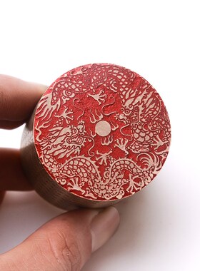 双龙戏珠44cm金石篆刻铜制佛印闲章实心黄铜印章仿古章书画印章