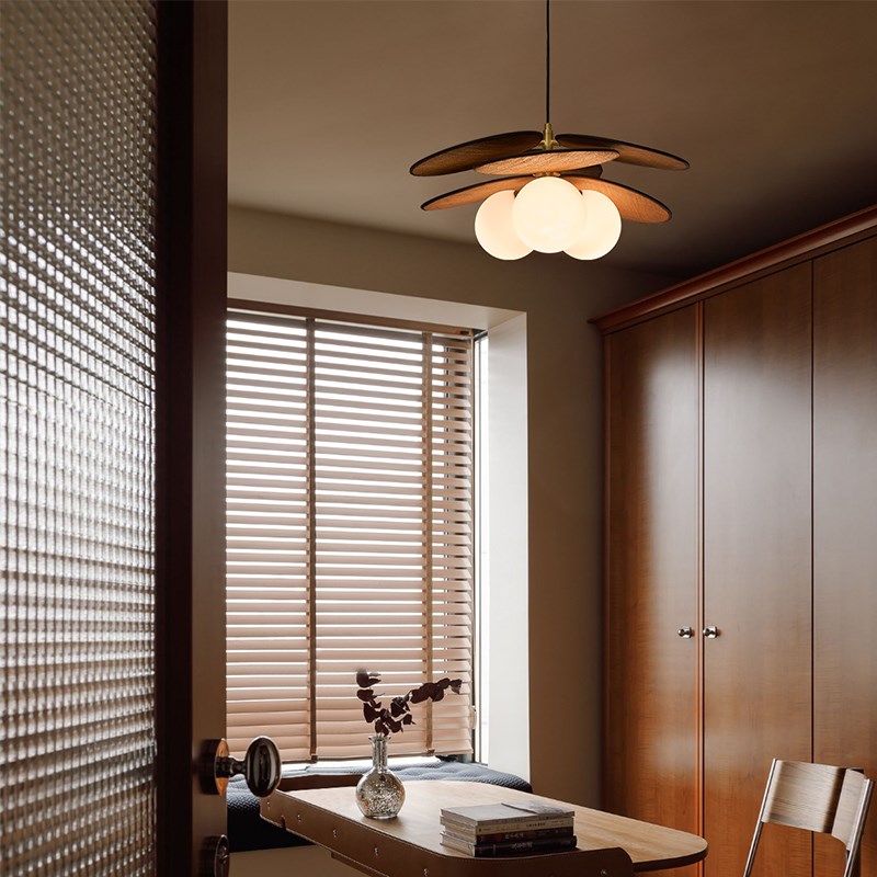 旭呈法式复古中古卧室灯吊灯藤编日式餐桌餐厅灯书房阳台楼梯灯具