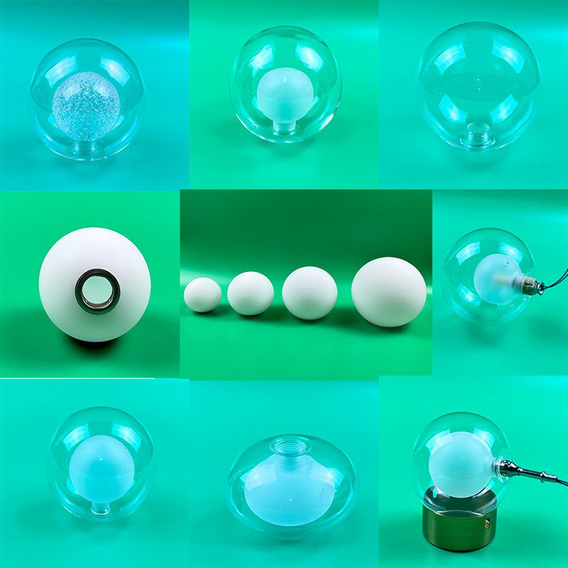 吊灯配件 单口2cm螺口圆球灯罩g4双层透明圆球形玻璃罩g9外壳罩