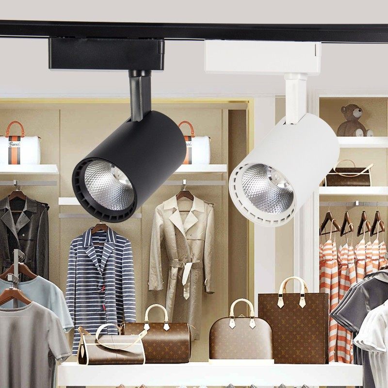 轨道灯led射灯20w30瓦商用店铺背景墙COB超亮节能明装服装店射灯,家装灯饰光源,明装射灯,淘宝优惠券,粉丝福利购,淘宝优惠卷