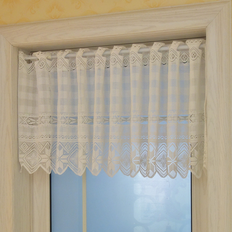 免打孔镂空网纱半帘短帘装饰隔断小窗户飘窗厨房短款成品窗帘纱帘