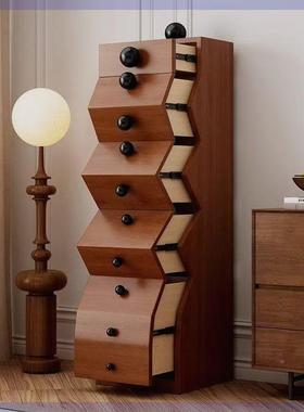 法式复古边木五斗柜中古风储物柜餐TCK柜玄关形置物实立柜异收纳