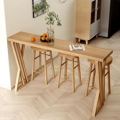 实木用吧台桌休闲桌靠墙长条桌家高椅脚见详情桌靠窗酒桌吧奶茶店