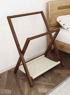 简约床头衣折帽尾架地落卧室叠挂衣架床边床放衣服QVE收纳整理杂