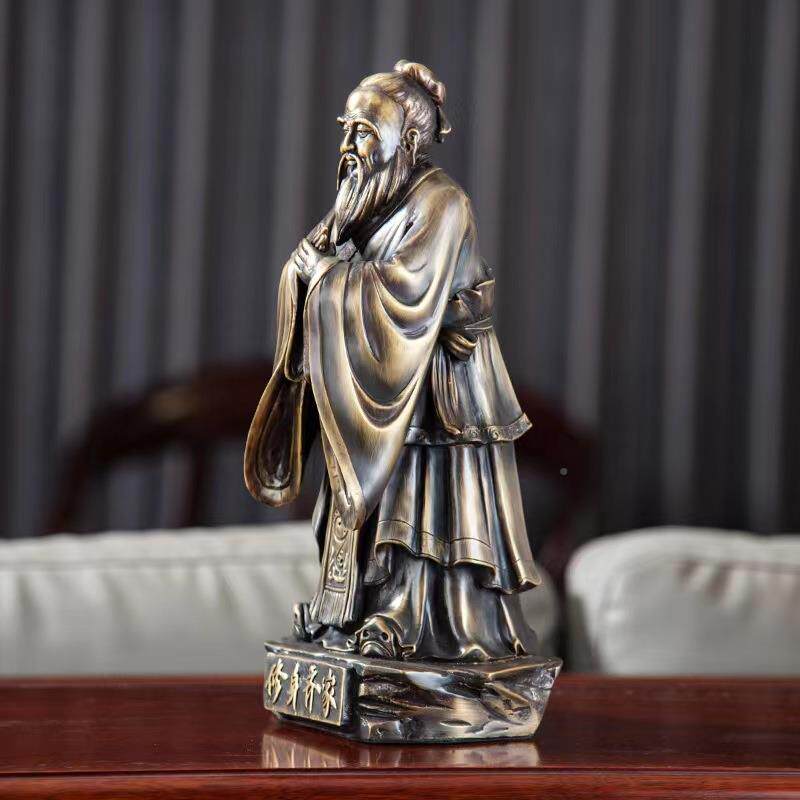 新中式夫庆黄铜像摆孔件LIB客厅电视柜子书房装饰送老师校礼品纪