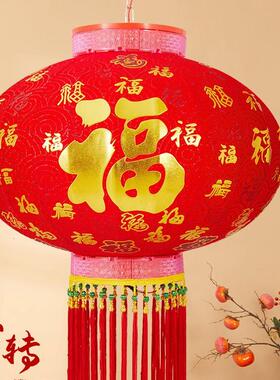 红2款023新旋转植笼绒大灯笼过年春节灯大门口室SIW内外阳台发光