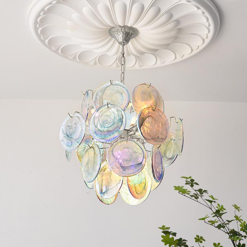 法中式复古穆拉诺吊客厅38420轻奢灯古风餐厅楼梯卧室七彩玻璃装