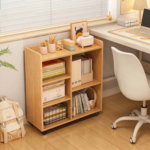 桌下物架文书柜置物YSX柜卧室家用小柜落地移动书件架带轮i置ns风