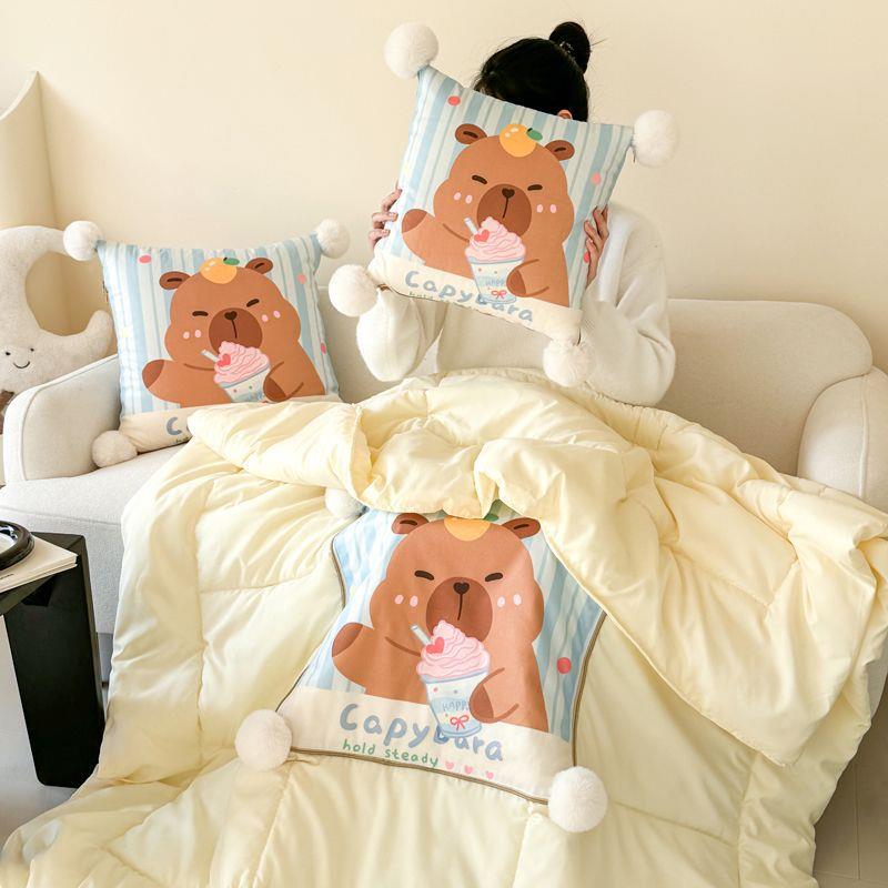 新款多发功午能可爱抱枕被LVY办公室盖休被二合一汽车靠垫被沙靠