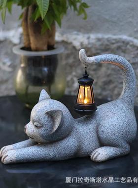 阳能猫咪园VKD摆件户脂外防水太庭院花园动物发光摆件别墅树林摆