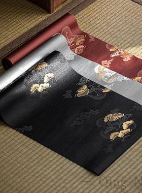 茶织云松桌旗禅意防水大席新中式茶布台布艺长条茶几桌布91152垫