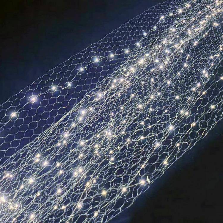 网带灯带婚庆六角Y酒店吊顶装饰造型镀锌铁丝BOP网I手工花艺拧花D