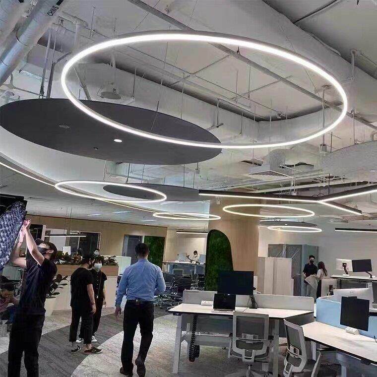 LED圆形圆环大吊灯现代简约工作室商铺创意环形工业风商场定制灯
