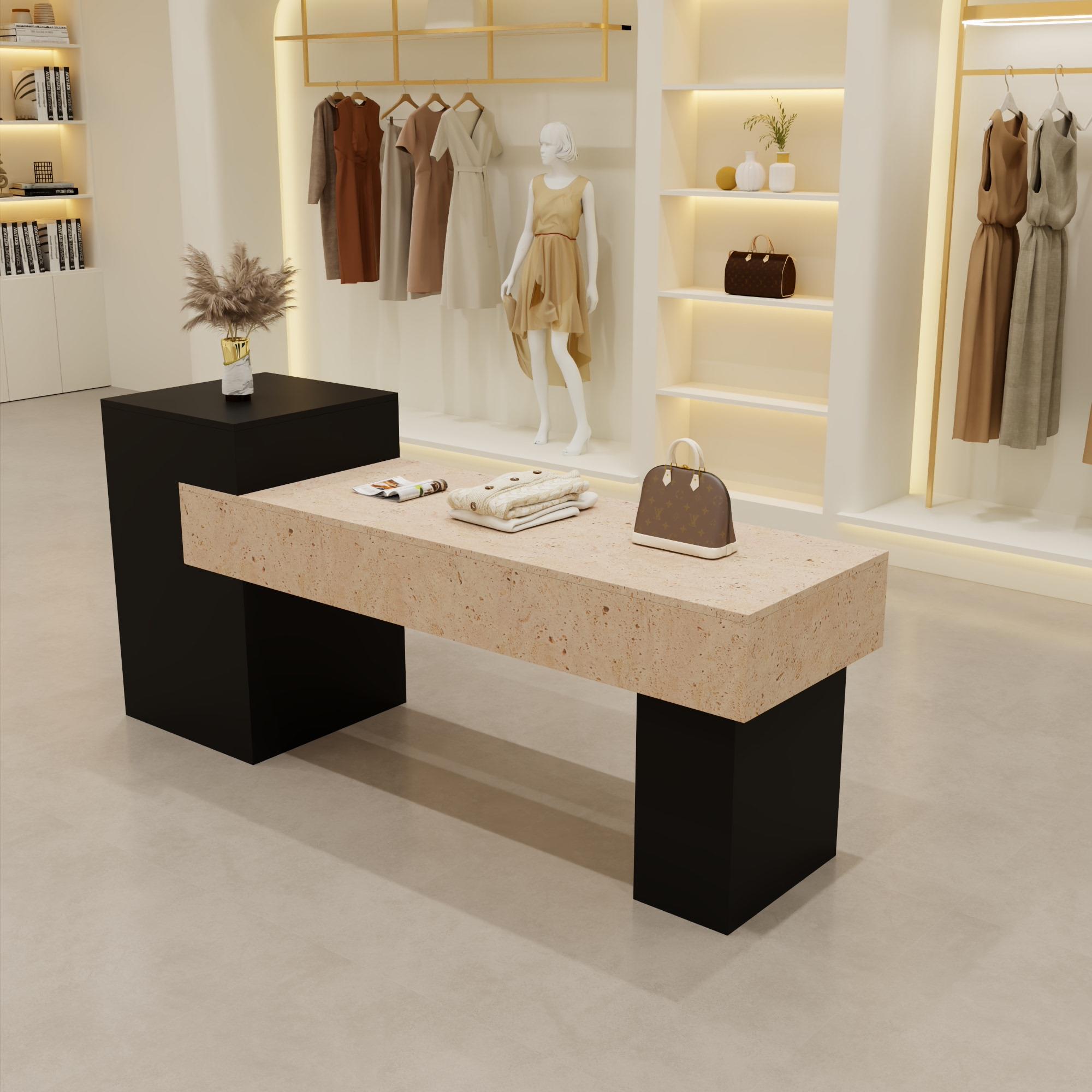 服装店中岛台展示桌中岛桌流水台储物柜商场装饰品柜女装店陈列柜