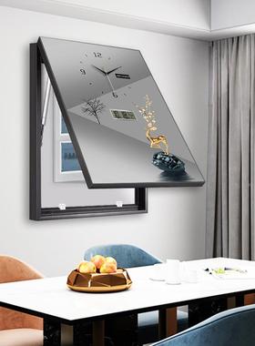 梭配电箱饰表箱装画挂钟竖版免DX-3011打孔电电精闸箱总开关遮挡