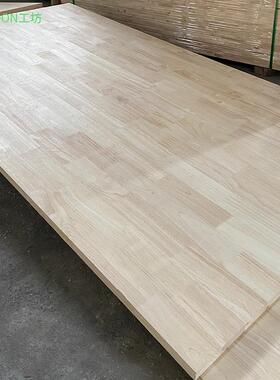 橡胶木指接实木板可uv漆板上进压纹理EZF家具板拼接板橡木纹理口