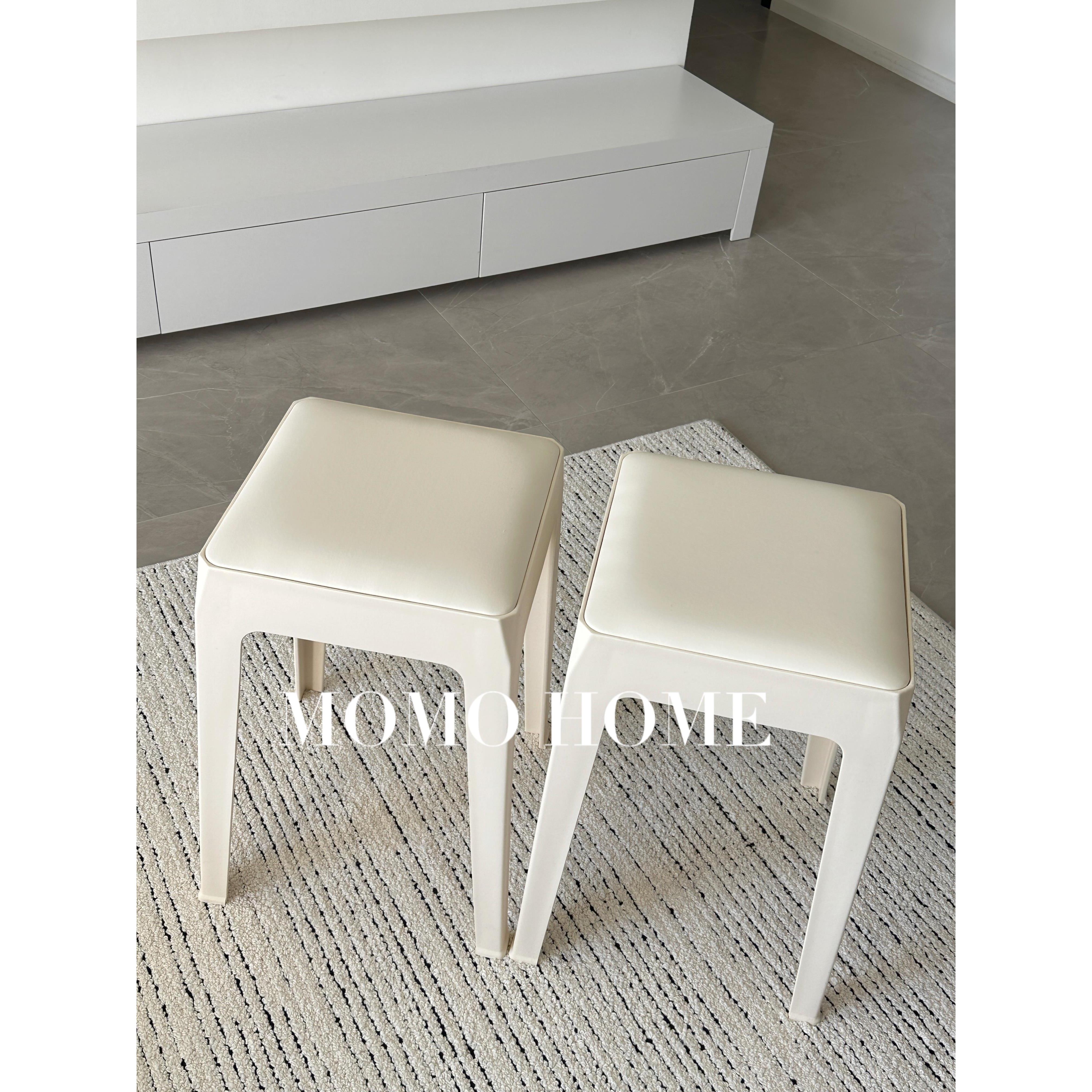 MMO OME家居北欧软H包OH1206232凳子PU软凳方凳子可叠放加包厚塑