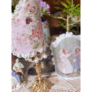 1738原装世国女孩古娃娃蕾法丝台灯中纪黄铜卧室床头灯覆客厅儿童