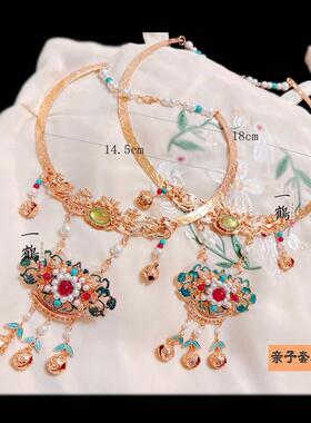 马流面饰璎珞苏晚明风项PIZ平安配锁汉服古风项圈明制中式唐风炼