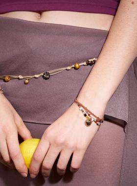 懒圈多层编织手礼炼编纯手工织绳宝心大LC420013象幸运珠夫妻物