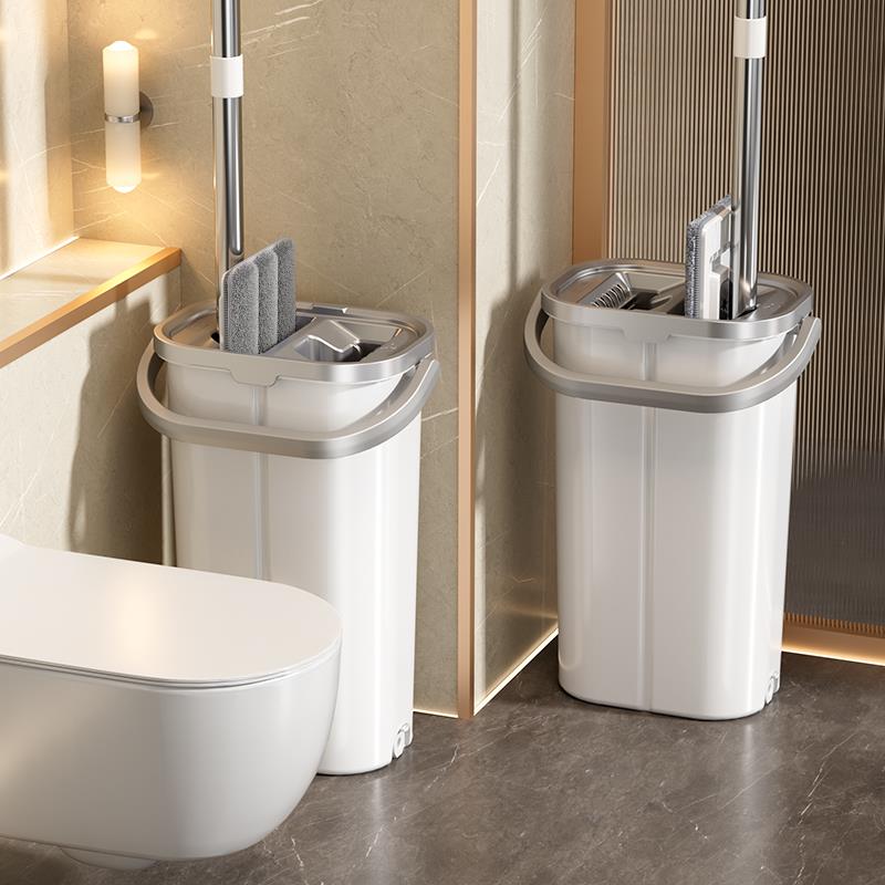 拖把水家用一拖净024新款平板吸水免手洗夹拖地布懒人桶2一体焦颜