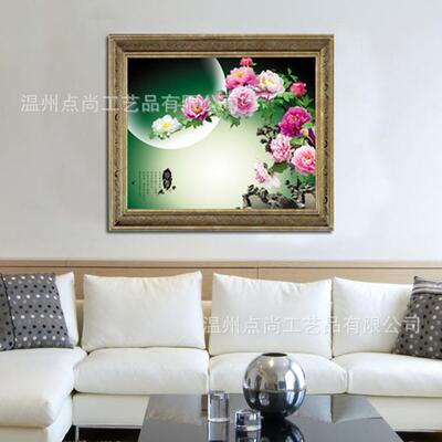 钻石画款DY新圆钻钻石画di钻石绣画牡I丹望月TBP粘钻贴钻客y厅