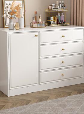 CLW柜收纳柜卧室靠墙储斗物尾柜客立柜欧式五厅斗橱床白色抽屉置