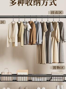 简易衣帽衣架室内房地间挂落衣架子可移动晾架家用卧室衣服F98MH8