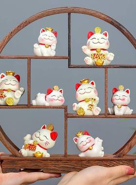 2025新摆乔迁新居喜件庆新中式财博古架客厅款摆设国FGJ潮招猫装