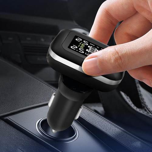 外置汽车胎m压监测器tps系统汽车通用数显点烟子器计电胎压监C110