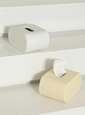 CLX饰ins黑白色陶瓷纸盒简约现代高级巾摆件茶家用几抽纸盒餐桌装