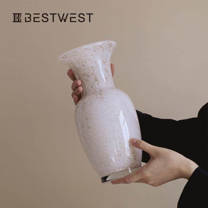 轻奢风暖玻璃花瓶摆件HD2510复古水客厅桌面插装花饰花器样板间灰,家居饰品,花瓶,淘宝优惠券,粉丝福利购,淘宝优惠卷