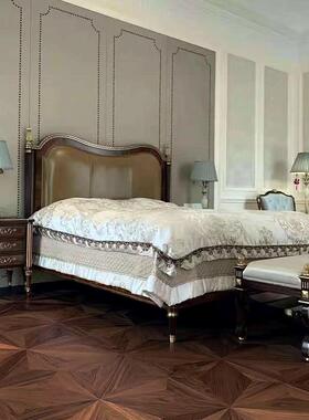 地方扣拼花多层实块木复合地板黑胡锁桃原木色美式轻奢家用15694