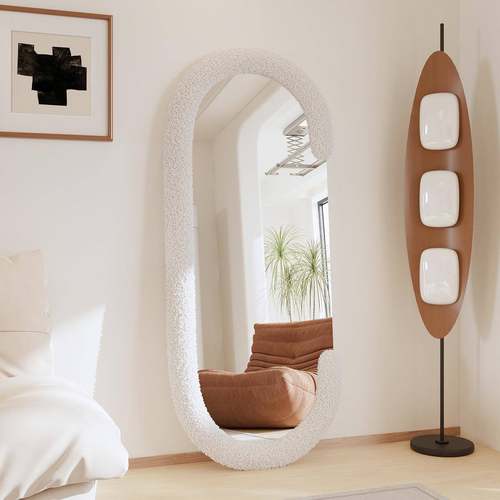 可子全身镜落地家用轻镜奢高级感挂墙镜可挂立ins波浪穿衣试ITP衣