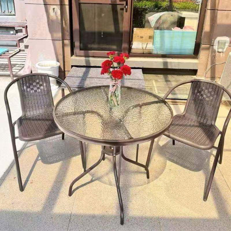 户外桌椅庭阳折台院叠茶几露天桌椅0套小件花园现代铁艺桌椅