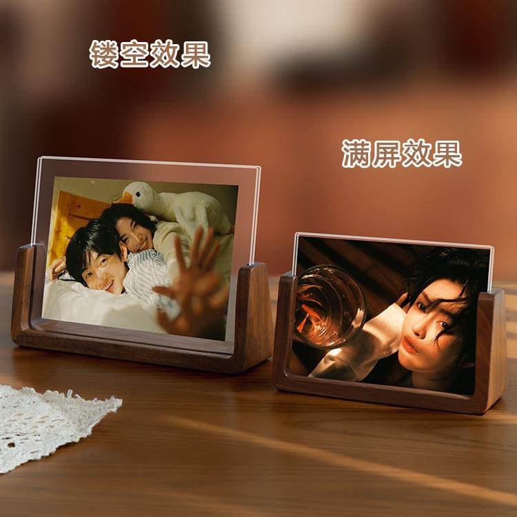 相框摆台6实照面木空框F98HM57T创意双透明情侣片纪念小摆件寸感,家居饰品,DIY亲子装饰画,淘宝优惠券,粉丝福利购,淘宝优惠卷