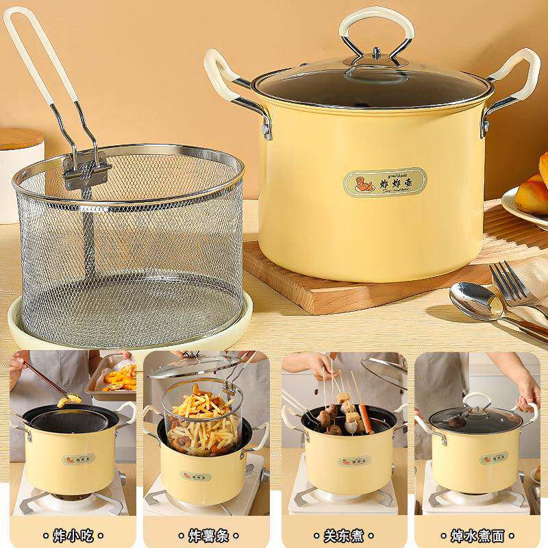油无品牌/炸锅滤网家小自型省油防溅多功用能电炸壶天妇罗带专用