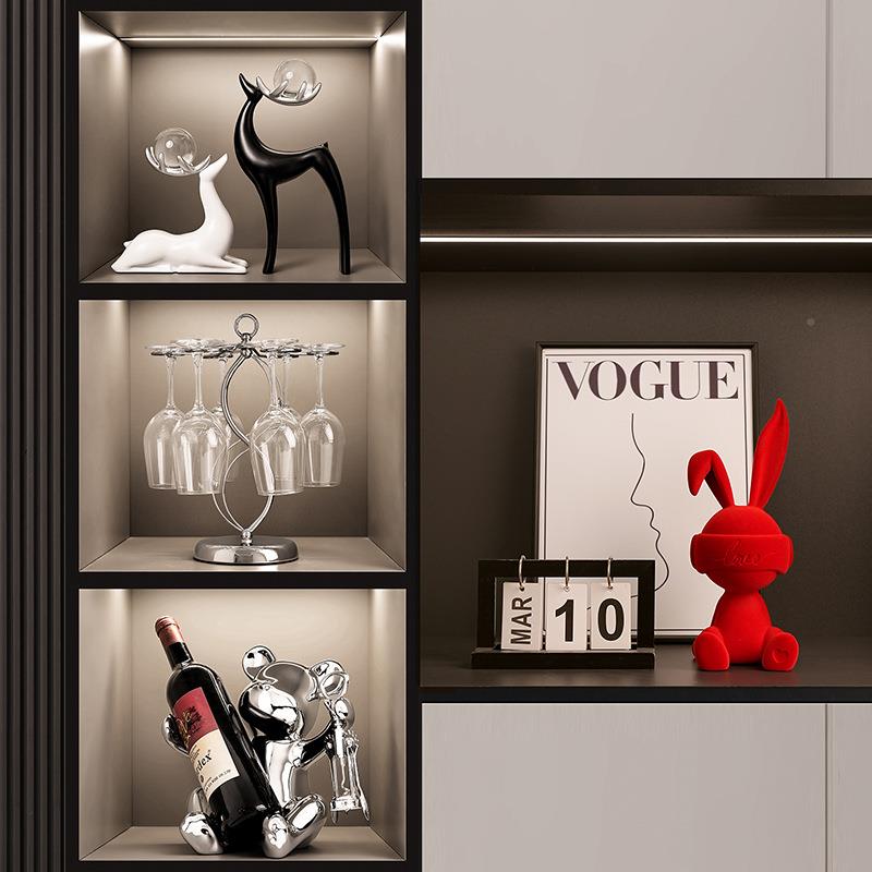 植级绒姿兔子摆件轻奢高档玄电视柜关AAL客厅家居软装饰品小众高