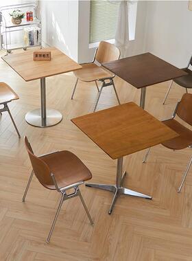 北古实KME木餐厅餐饮店餐桌简复约咖欧啡店奶茶桌子创意小吃店饭