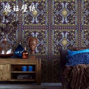 中式古古典田园花鸟壁纸复式民壁纸78622古风客厅卧美室背景摩洛