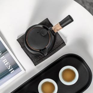 黑陶侧把壶简约现代家用过滤单壶陶瓷功茶泡具茶壶茶具性log10202