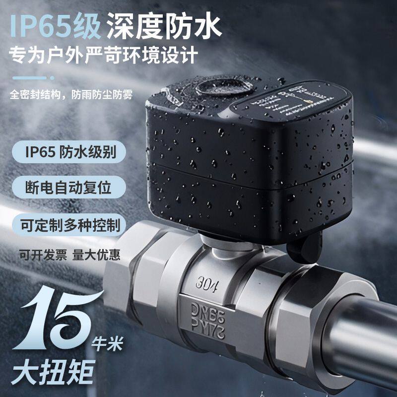 户外防水PPR电动球阀220V大扭矩执行器开关水管二通太阳能电磁阀