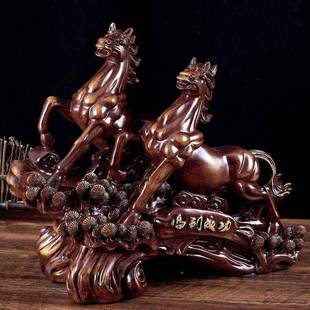 双赢马摆件招马到成开功客厅财装 饰品领办公室桌摆设乔FT334导迁