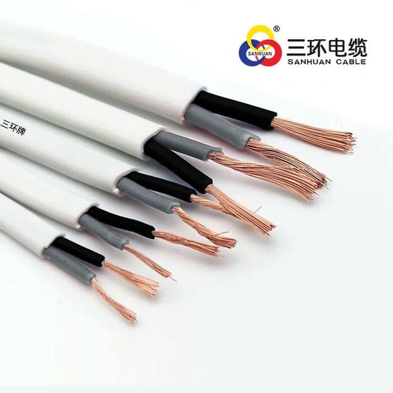 三环电线BVVB铜芯护套线软线扁形家用户外延长线1/2.5/4/6平方