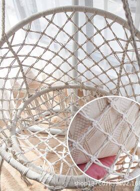北欧CJA风内吊椅绳编织棉ins吊篮流室苏秋千户外红懒人床网厂家直