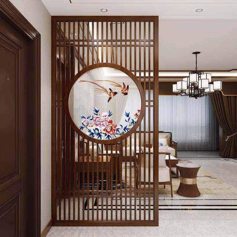 不锈钢新中约式风隔断餐厅现代简客铁艺不锈钢屏镂屏空屏风