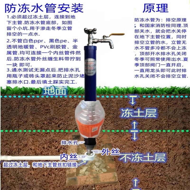 自来水户外防冻神器冬季防冻不冻防冻水栓取水桩厂家阀门4分防寒
